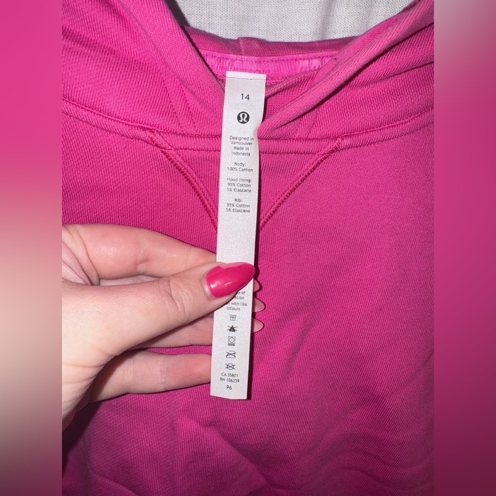Lululemon Sonic Pink Cropped Hoodie - Picture 2 of 3